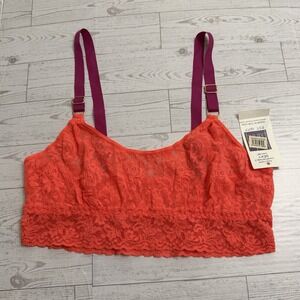 Hanky Panky Women Signature Lace Cropped Camisole Bra Bralette Size Medium Neon